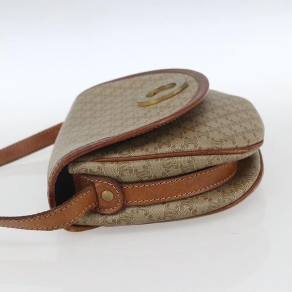 Authentic CELINE Macadam Canvas Shoulder Bag PVC Beige Gold - Picture 11 of 16